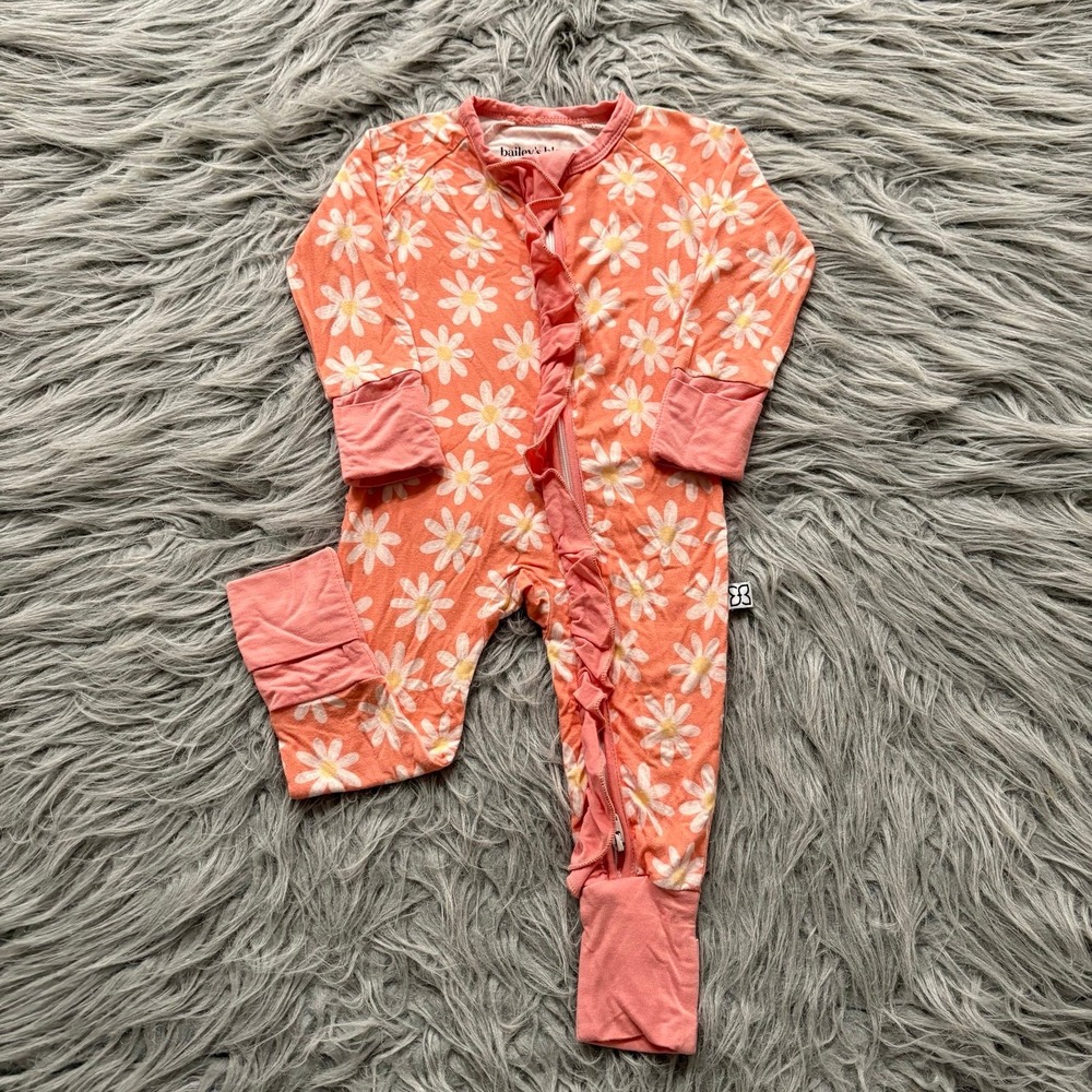 Bailey Blossoms Convertible Bamboo Sleeper Pink Daisy Flowers Infant 0-3 Months